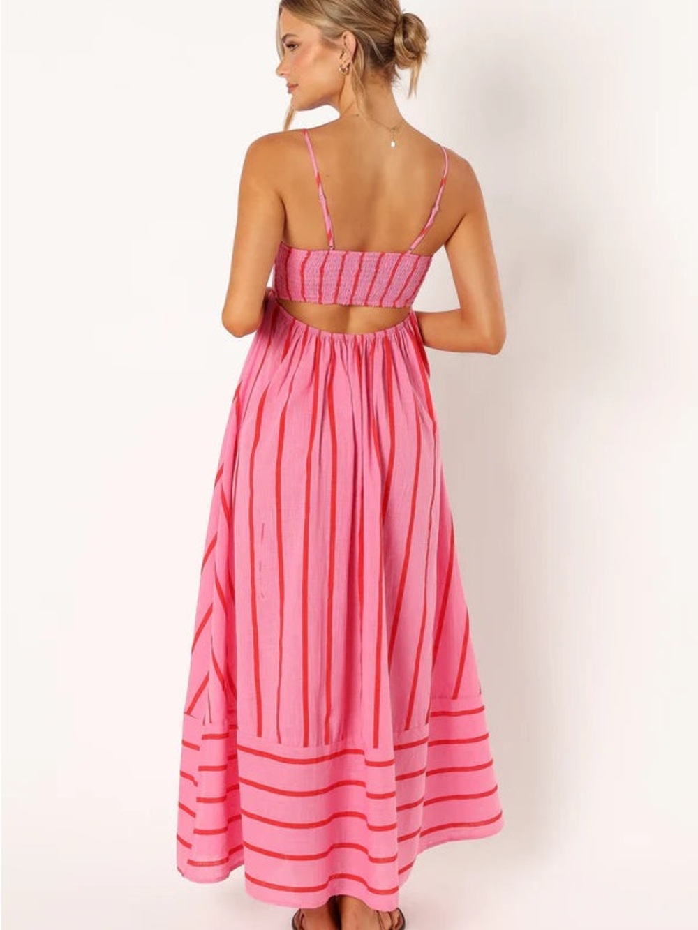 Petal & Pup Pink Striped Sundress with Red Accents - Picture 5 of 6